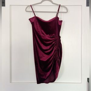 Velvet Burgundy Mini Dress